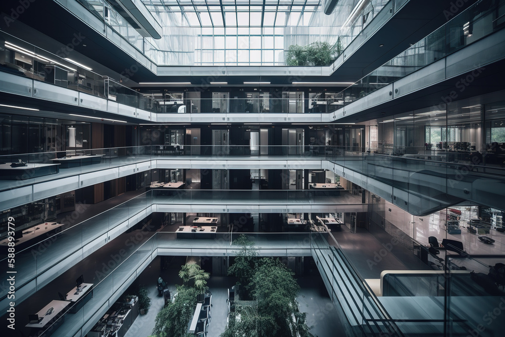 Modern offices on several floors	
