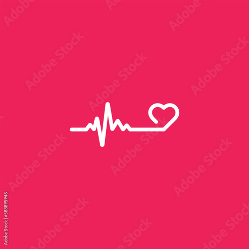 Heart beat monitor pulse line art icon for medical apps and websites isolated EPS Vector	
