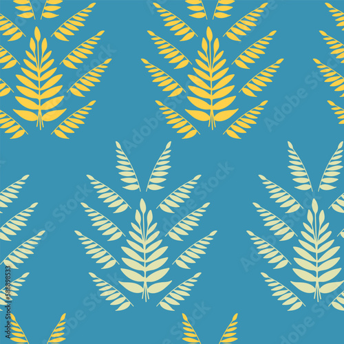 Vector abstract tropic leaves repeating pattern background.