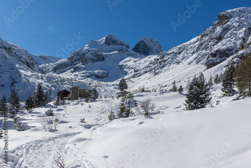 Winter view of Rila Mountain near Malyovitsa peak, Bulgaria