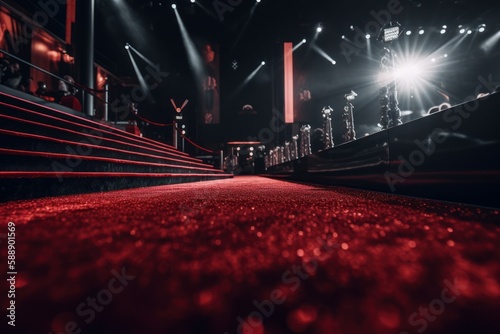 Red carpet stage. Generate Ai