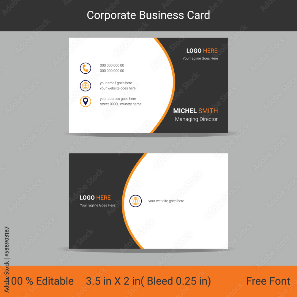 Corporate Modern Business Card Design Corporate Modern Business Card Design