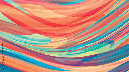 Artistic background with reddish orange and tealish green stripes. Multicolor vector graphics