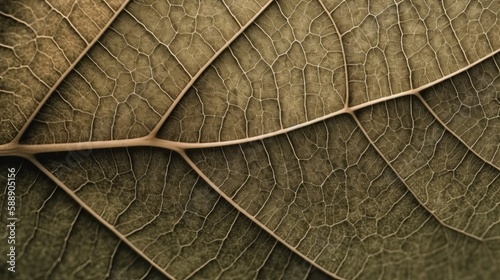 Leaf Veins Texture Background Intricate Natural Patterns Generative AI