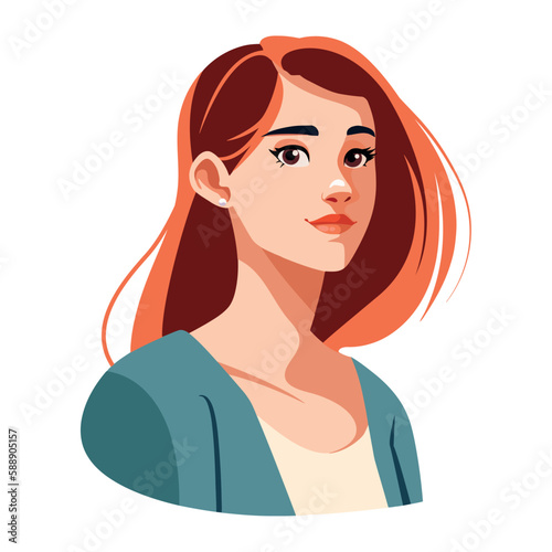 young blond woman profile