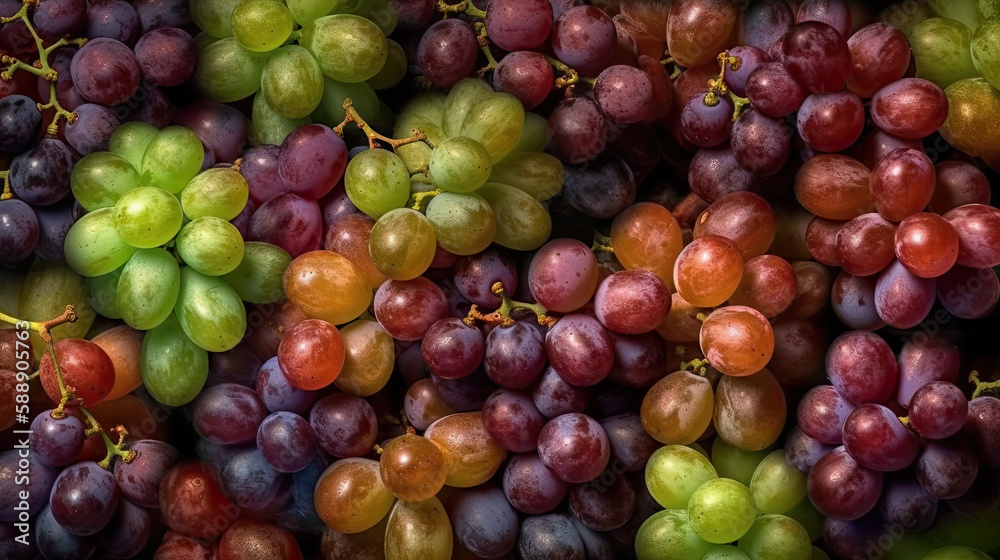 bunch of grapes created with Generative AI technology