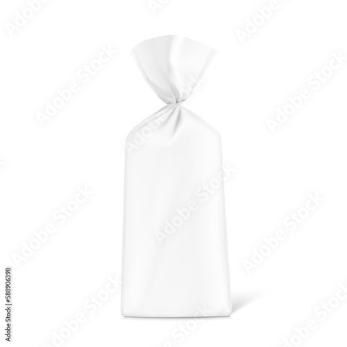 Mockup of blank bag isolated on white background. Vector illustration ready and simple to use for your design. The mock-up will make the presentation look as realistic as possible.