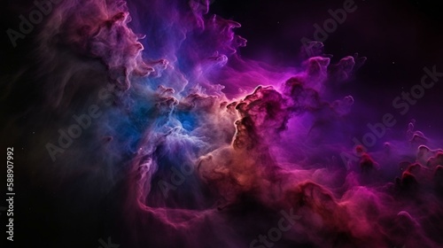A nebula with vibrant pink and purple hues Generative AI