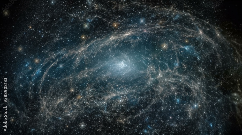 A view of the universe with galaxies and clusters in all directions Generative AI