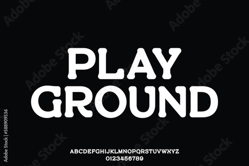 Thick playful and rounded display font vector illustration