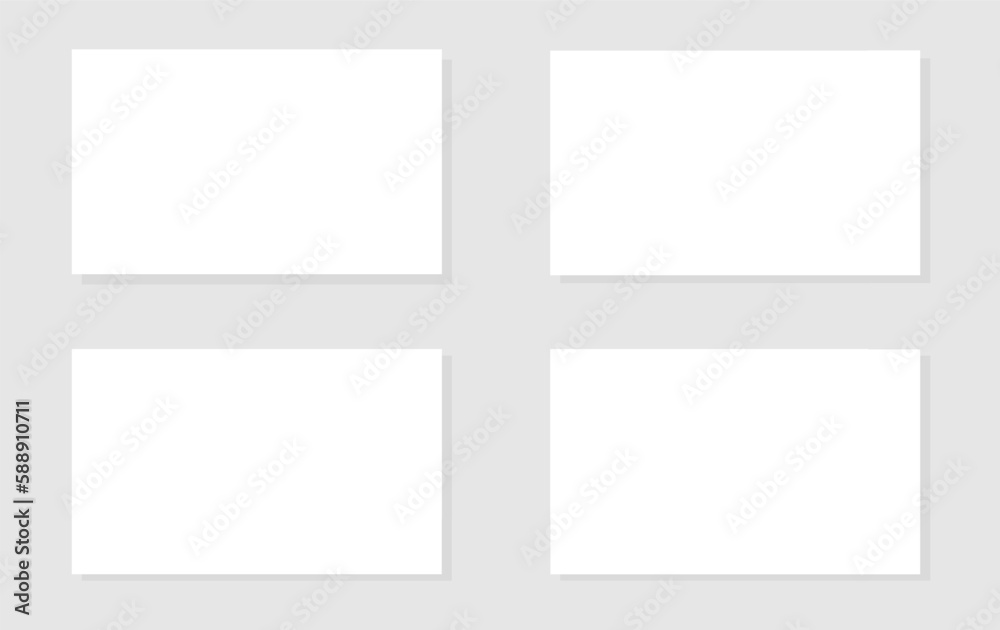 Blank white horizontal banners on gray background with shadow, design element