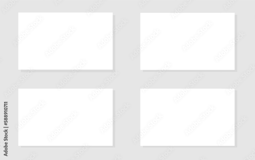 Blank white horizontal banners on gray background with shadow, design element Blank white horizontal banners on gray background with shadow, design element