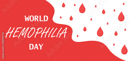 World Hemophilia Day. Awareness poster with red paper cut blood drop. Template for background, banner, card, poster with text inscription