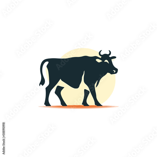 cow logo vector, modern minimalist logo