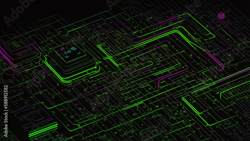 テクノロジー　CPU　回路　イメージ　デジタル　半導体　コンデンサー　接写