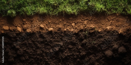 Fertilized soil textured background. Generative AI photo