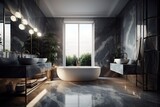 Design of a luxury modern bathroom. Generative AI