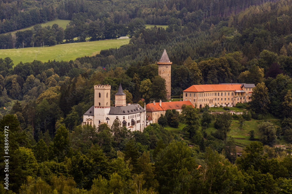 View of Rozmberk castle, Czech Republic