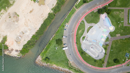 Ilha Oceano Atlântico Paisagem Ilhabela São Paulo MSC Cruzeiro Navio Cargueiro Porto São Sebastião Balsa Céu Mar Navegação Navegar Transporte Aquatico Litoral Férias Viagem Viajar Turismo Drone Aéreo  photo