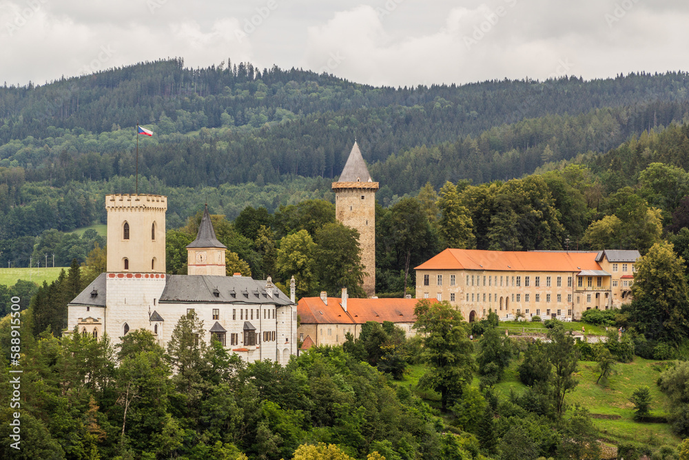 View of Rozmberk castle, Czech Republic