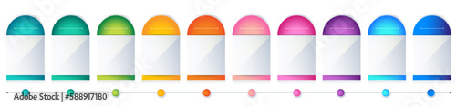  Elements for infographics, round icon frame, modern element. Templates for presentations, advertising, layouts, annual reports. Frame for text and percentage icon or symbol. 10 different colors