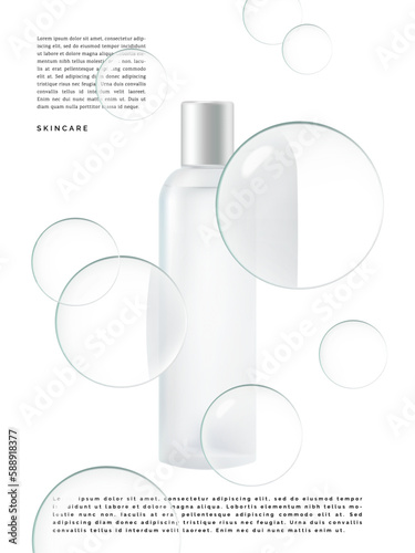 Vector Minimalist Abstract Water Drops Poster, Book Cover or Advertisement Background. Pure White.