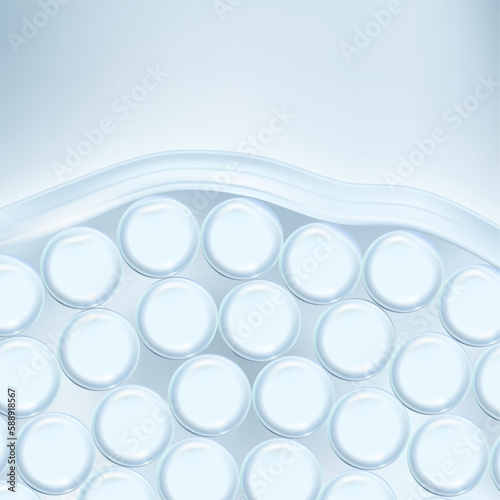 Vector 3D Illustration Beauty, Health Care or Cosmetics Cell or Molecule for Beauty, Cosmetics and Skin Care Graphics.