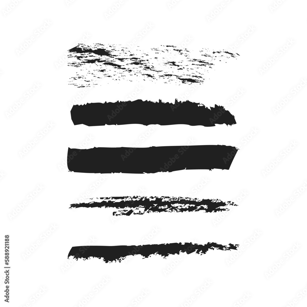 Collection of grungy brushes. Black ink strokes, lines isolated on the white background. Collection of grungy brushes. Black ink strokes, lines isolated on the white background.