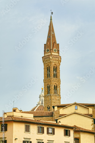 Church tower Badia Fiorentina in Florence Italy