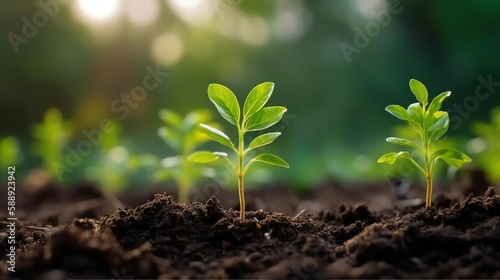 young plant growing from soil