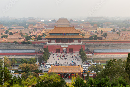 Aerial view of the Forbidden City in Beijing  China