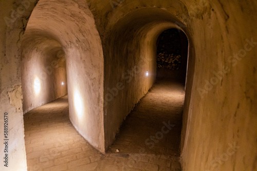 Tunnel of Zhangbi underground castle in Zhangbicun village, China photo