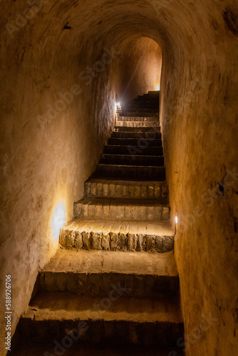 Tunnel of Zhangbi underground castle in Zhangbicun village, China photo