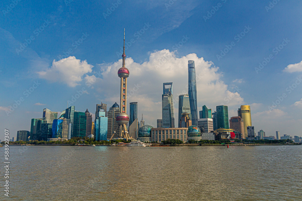 Obraz premium Skyline of Pudong in Shanghai, China