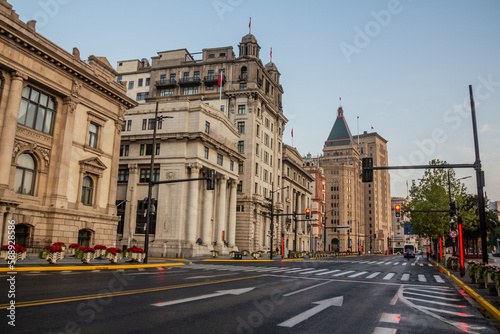 Historical buildings at The Bund in Shanghai, China