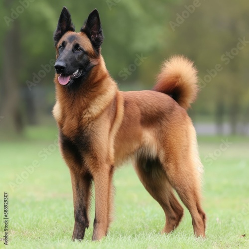 Belusky Belgian Malinois x Husky Dog Mixed Breed Pet Illustration [Generative AI]