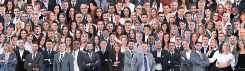 Business people group collage background