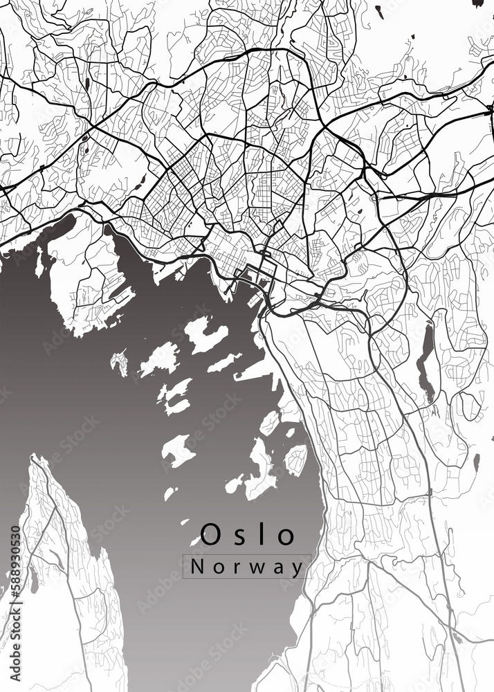 Obraz premium Oslo Norway City Map