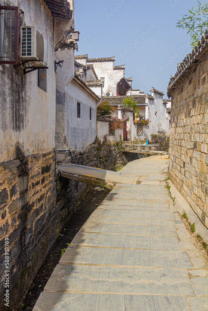 Alley in Xidi village, Anhui province, China
