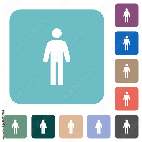 Standing man color glass buttons
