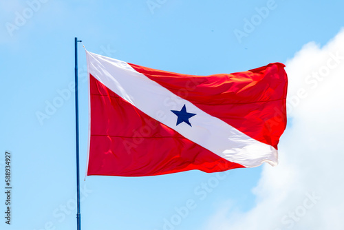 фотографія Para state (Brazil) flag waving in blue sky