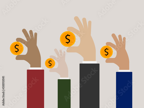 Money Exchange Investment, Businessman's hand with money