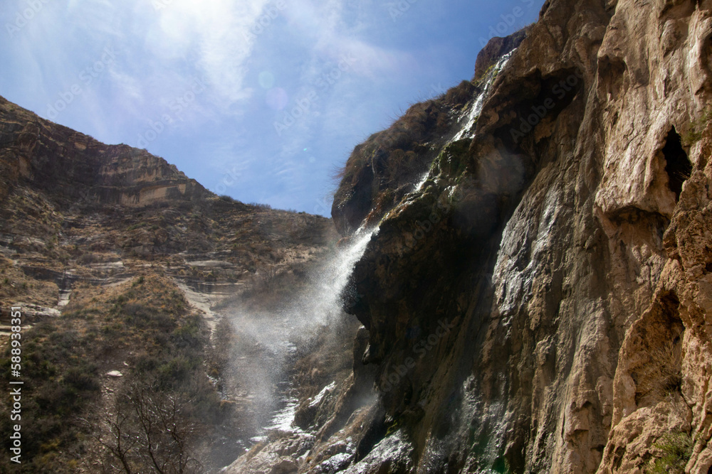 waterfall in the mountains waterfall in the mountains