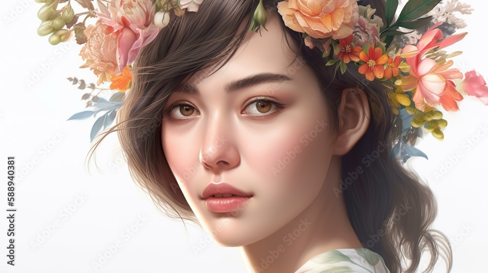 花と女性の美容イメージ(ボタニカルコスメ・髪の毛・美容室・ヘアケア・Generative AI)
花と女性の美容イメージ(ボタニカルコスメ・髪の毛・美容室・ヘアケア・Generative AI)