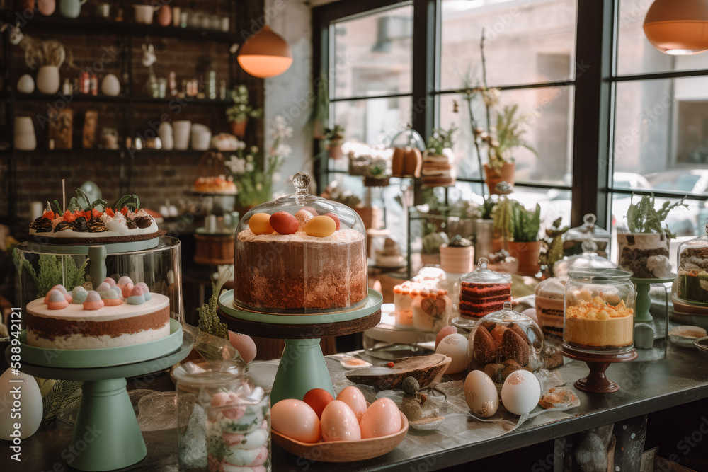 Easter delights. AI generated illustration.