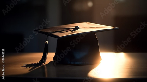 graduation hat, graduation, commencement success graduates of the graduate University, Concept: education congratulation 
,Generative AI ,illustration
 photo