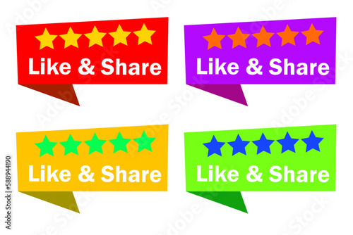 Like share banners, great design for any purposes. Special offer symbol. Vector illustration.