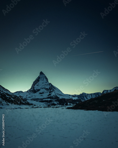 Top view of mountains in switzerland
