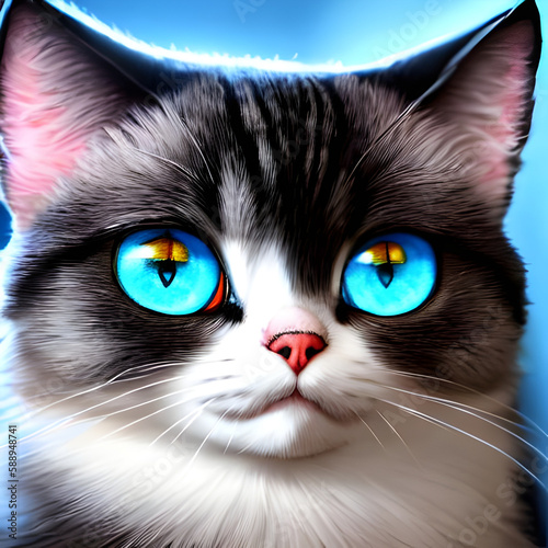 black and white cat