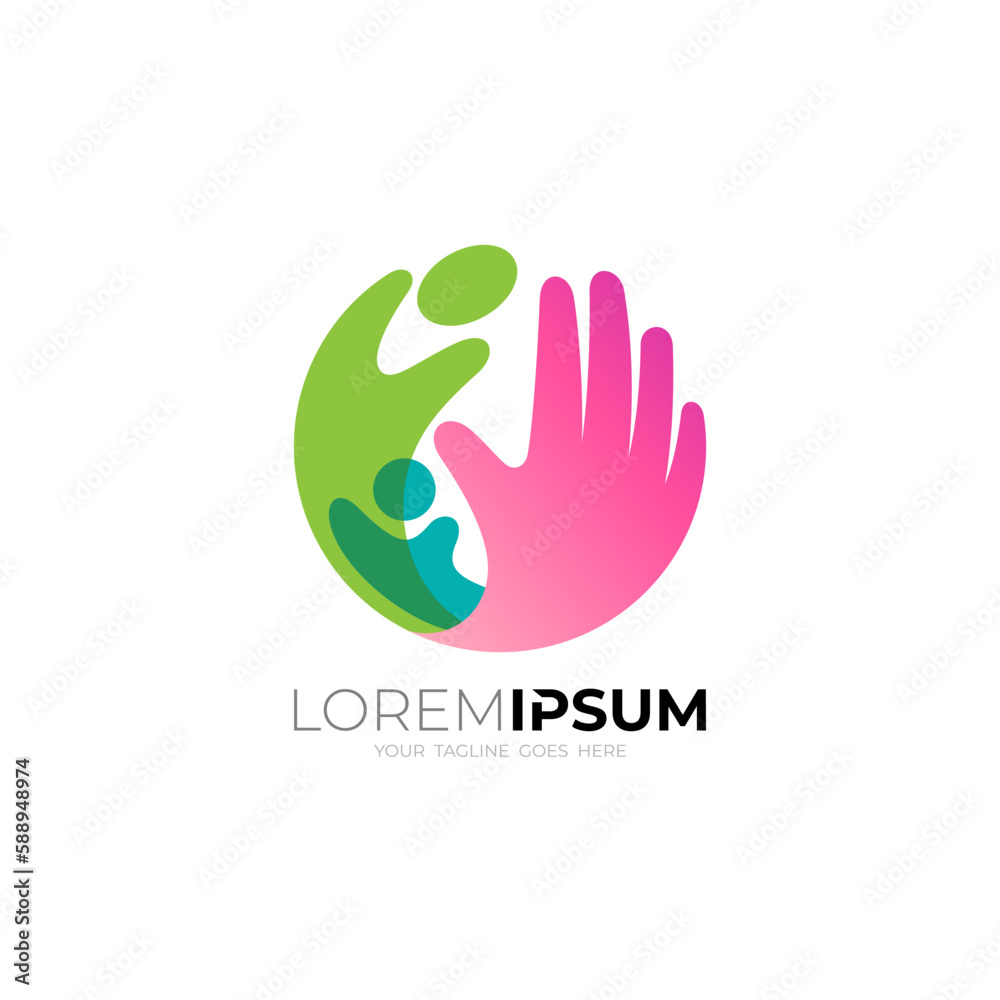 Community design template, social logo, people care Community design template, social logo, people care
